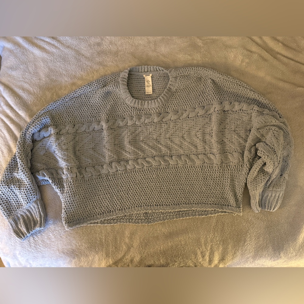 Light Blue Garage Cropped Sweater